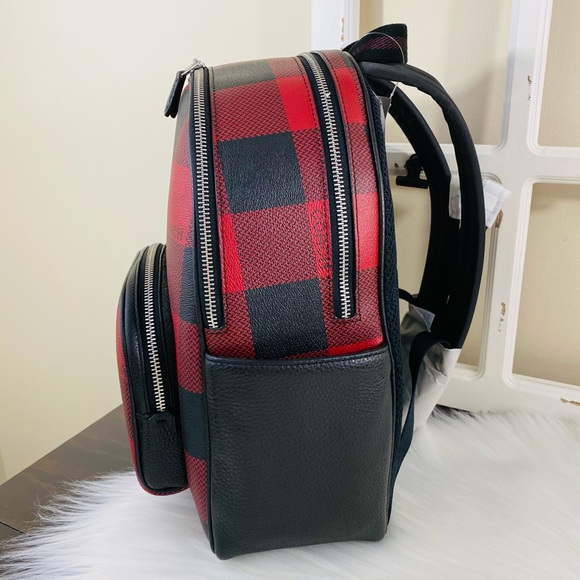 COACH Buffalo Plaid Court Backpack - Picture 4 of 16